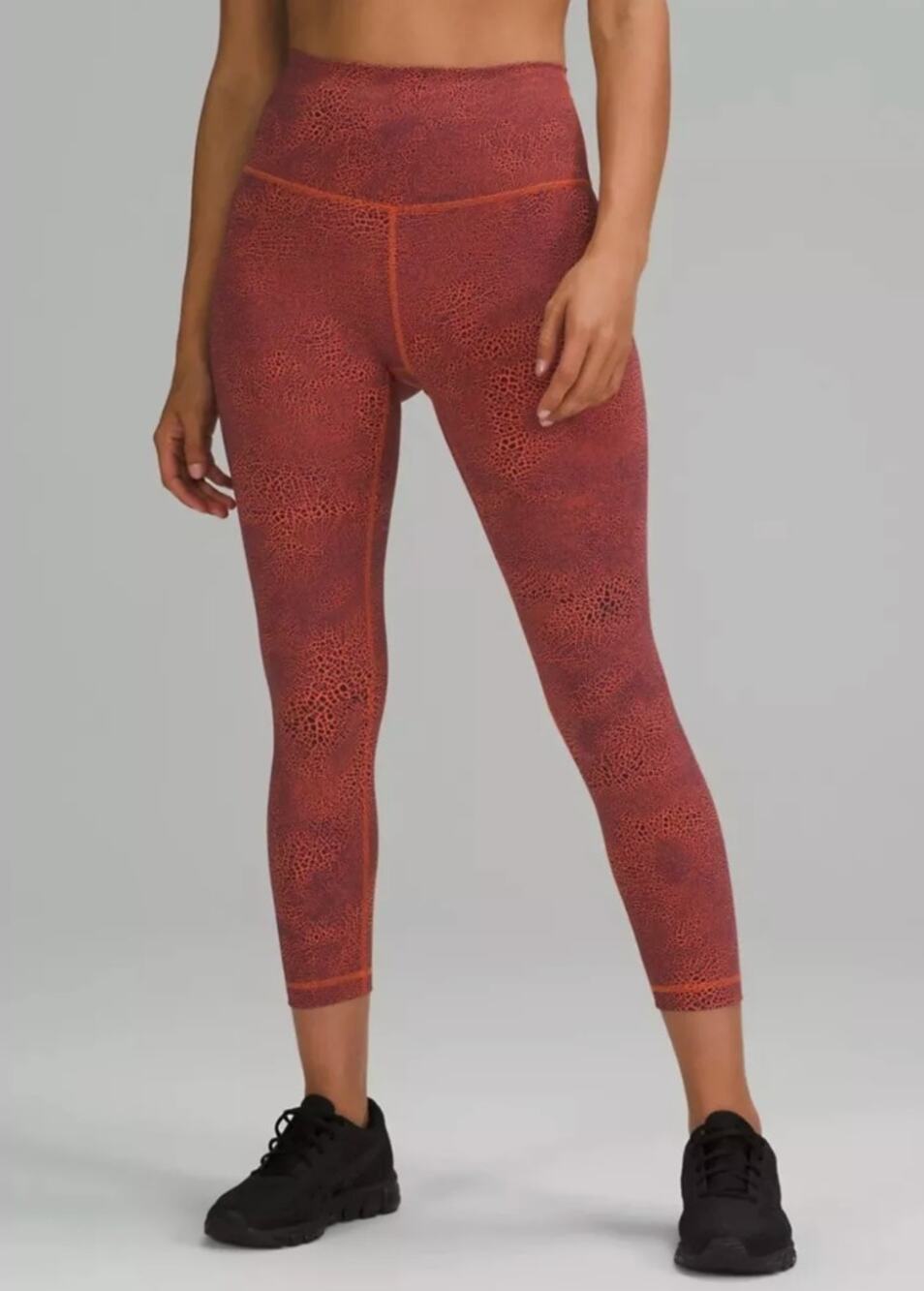 LULULEMON Wunder Train HR Tight 25” Sz 2 Crackle Print CGWC High Rise Pant $118